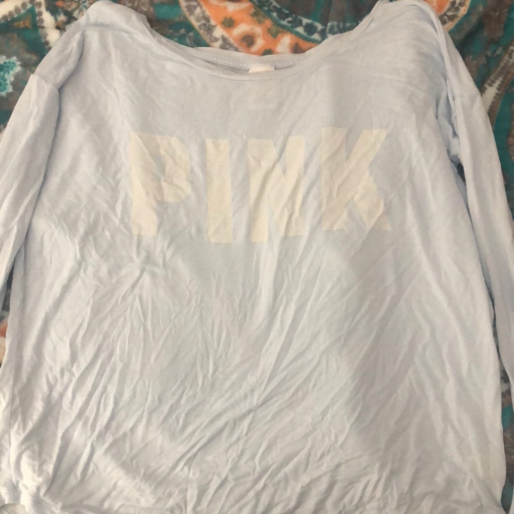 Sheer blue pink long sleeve